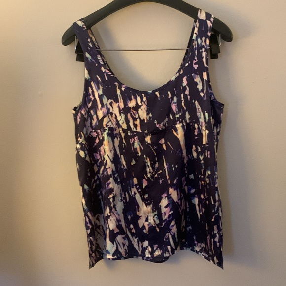 Club Monaco 100% Silk Multi Color Print Tank Blouse - Picture 2 of 4